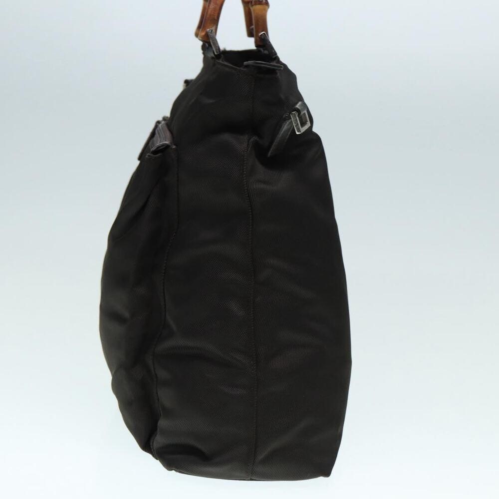 GUCCI Bamboo Handbag Nylon Khaki - Picture 4 of 13